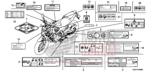 ETICHETTA DI AVVERTIMENTO CB500FAH di 2017